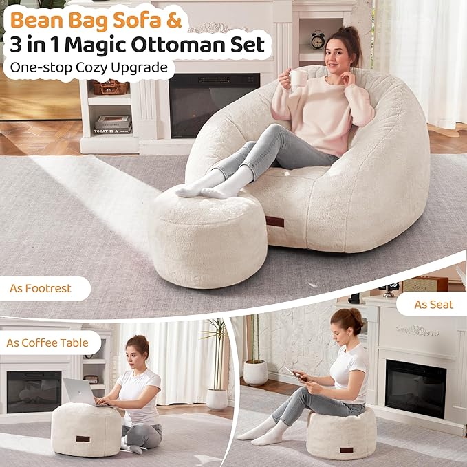 HABUTWAY Bean Bag Chair, Giant Bean Bag Chairs - Image 4