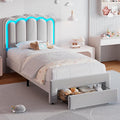 Twin Upholstered LED Bed Frame by JOCOEVOL