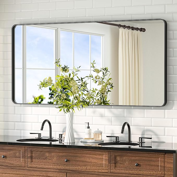 TETOTE Black Mirror 48 x 24 Vanity Mirrors by TETOTE