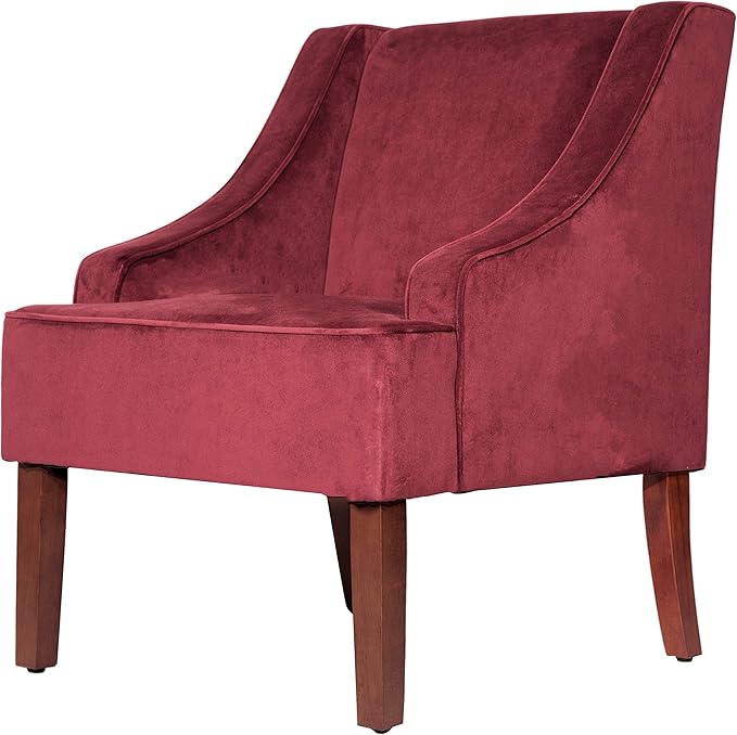 HomePop Swoop Arm Living-Room-Chairs, Dark Tan Velvet by HomePop