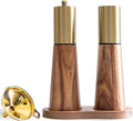 Gold Salt Shaker and Pepper Grinder Set, Stainless Steel Manual Salt Shaker and by KOCHIRAKOSO