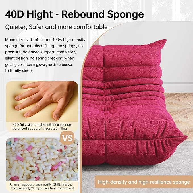 Bean Bag Chairs for Adults, BeanBag Reading Chair Memory Foam Couch, Floor - Image 3