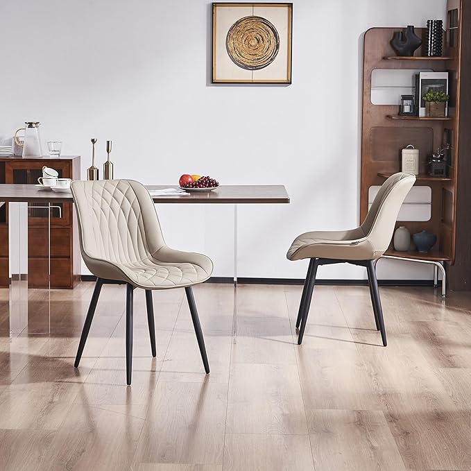YOUNIKE Khaki Dining Chairs Set of 2 - Image 7