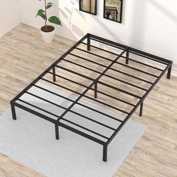 Full Bed Frame No Box Spring Needed, 14 Inch Heavy Duty Metal Platform Bed - Image 4