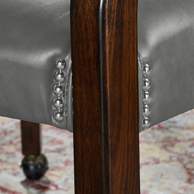 LEEMTORIG Dining Chairs with Casters and Arms, Rolling Dining Chairs with Wheels - Image 7