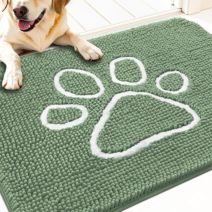 OLANLY Door Mat for Muddy Dog Paws 30x20, Absorbent Chenille Doormat by OLANLY