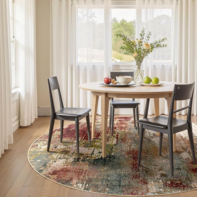Washable Area Rugs 4ft Non-Slip Modern Abstract Soft - Image 2
