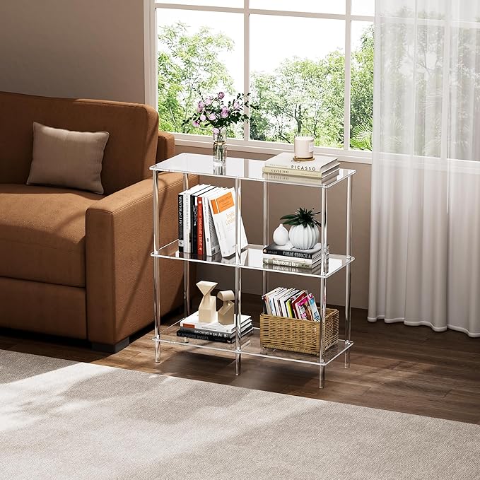 Acrylic Side Table Clear 3-Tier End Table - Image 8