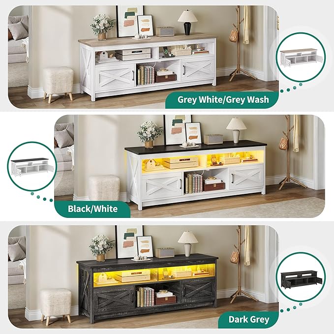 YITAHOME Farmhouse TV Stand for 65/75 Inch Television, Entertainment Center - Image 2