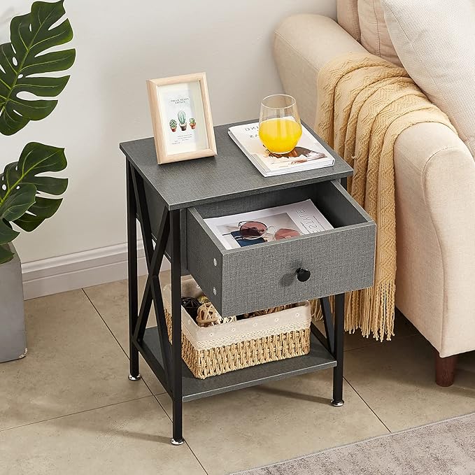 VECELO Nightstands Set of 2, Modern Bedside End Tables, Night Stands - Image 6