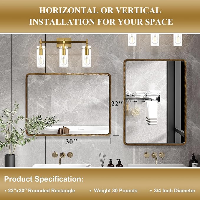 ANDY STAR Hand-Forged Gold Bathroom Mirrors - Image 2