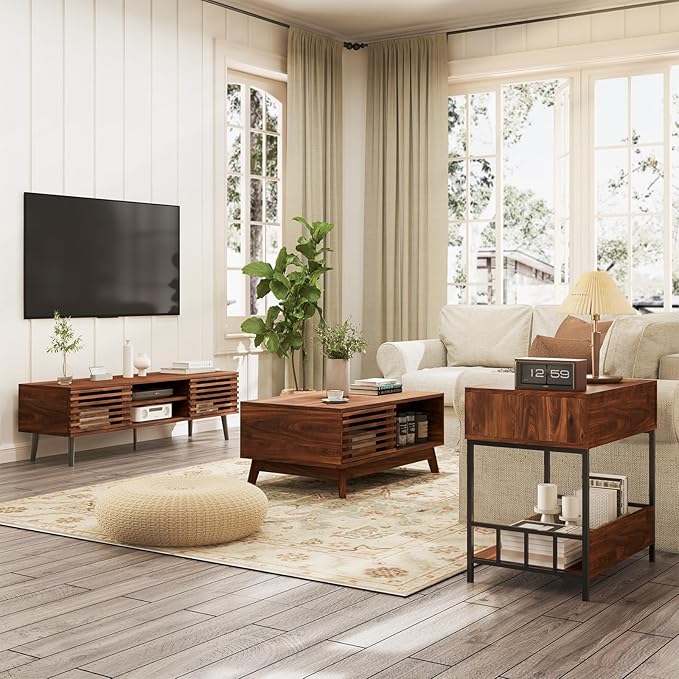 HAIOOU Mid Century Modern TV Stand, Small Entertainment Center Media Console - Image 7