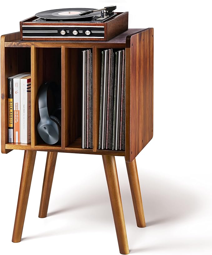 Wooden LP Record Player Stand by 2BHOME