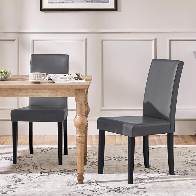 Yaheetech Dining Chairs Set of 2 Faux Leather Modern Dining Room Chairs - Image 8