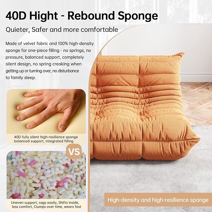 Bean Bag Chairs for Adults, Memory Foam Couch Loveseat Sofa Chair, Soft Teddy - Image 4