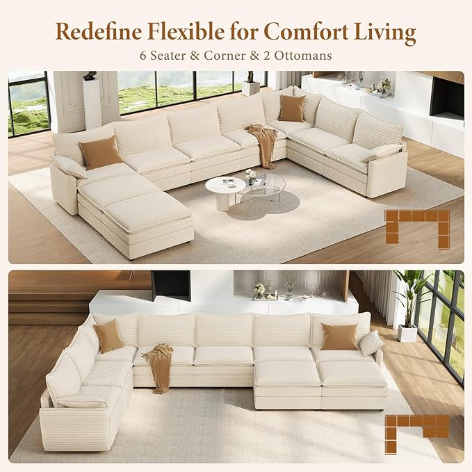 Vesgantti Large Modular Sectional Sofa, Big Comfy Cloud Couch - Image 7