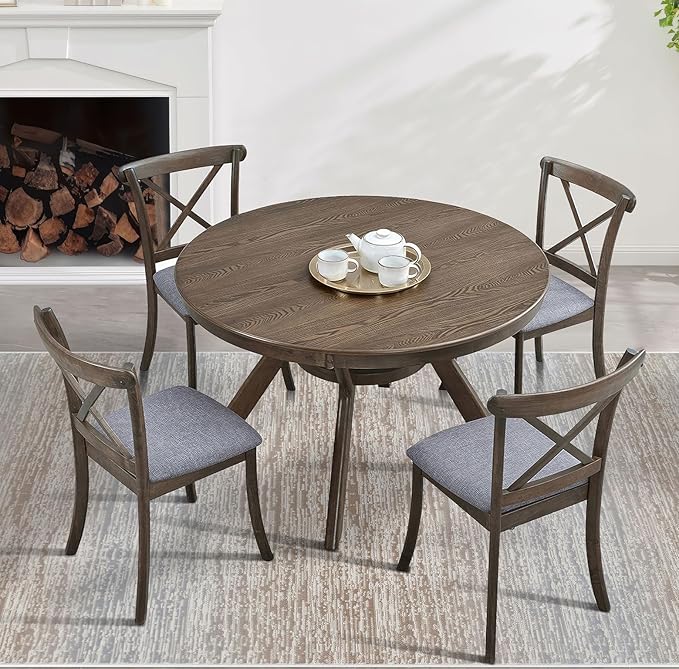 Wooden Dining Chairs Set of 2, Kitchen Chairs Upholstered Dining Chair - Image 4