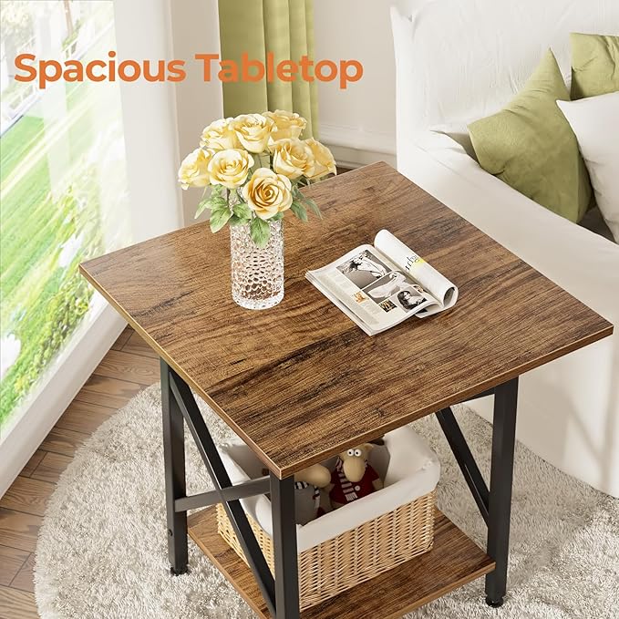 GreenForest End Table 24 inch for Living Room, Large Square Side Tables - Image 7