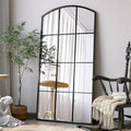 Arched Window Mirror, Tall Farmhouse Grid Mirror by Brauthon