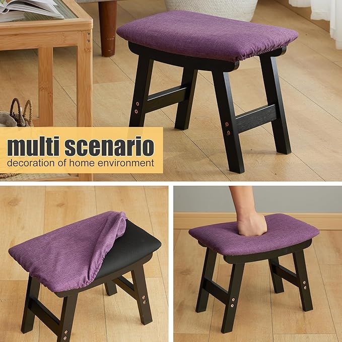 Foot Stool Ottoman Foot Rest Under Desk, Small Stool - Image 7