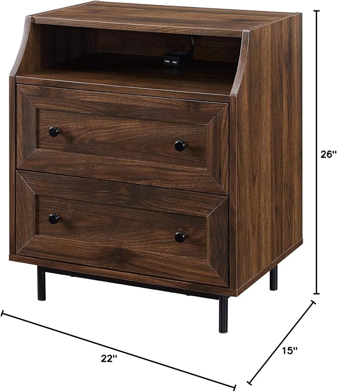 Florence 22 Inch 2 Drawer Open Top Side Table - Image 3