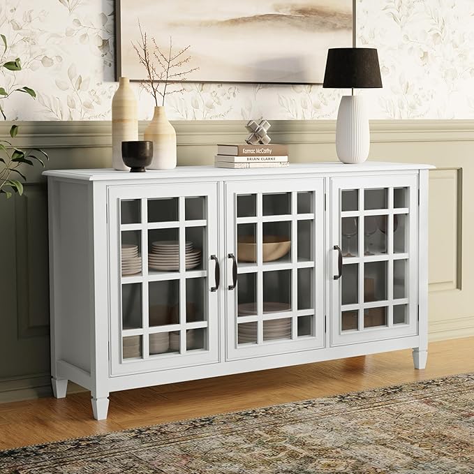 SIMPLIHOME Connaught SOLID WOOD 60 inch Wide Traditional Wide Storage Cabinet - Image 2