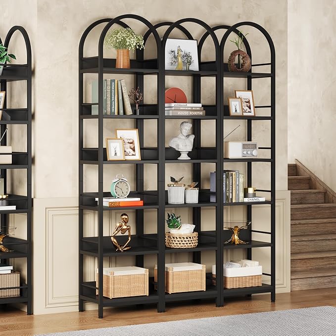 Tribesigns 6-Tier Open Bookshelf, 78.7" Tall Arched Bookcase Narrow Bookshelf - Image 8