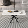 Faux Marble Coffee Table Rectangle Modern 40 Inch Living Room Table by Goldfan