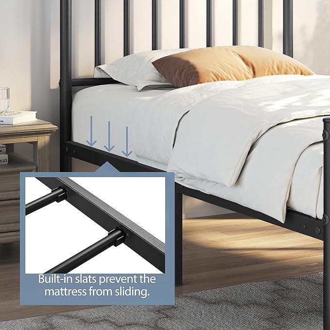 Yaheetech Twin Bed Frame Metal Platform Bed Frame Mattress Foundation - Image 7