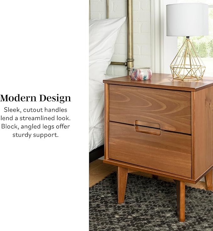 Brynn Modern Solid Wood Groove Handle Nightstand 24 Inch Natural Pine - Image 5