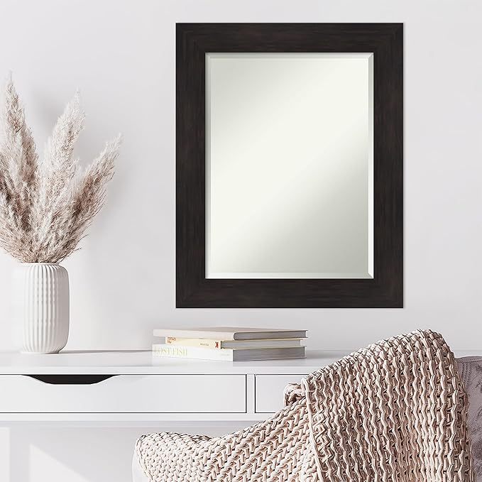 Amanti Art Brown Wall Mirror 30x24 Furniture Espresso Rectangle Bathroom Mirror - Image 6