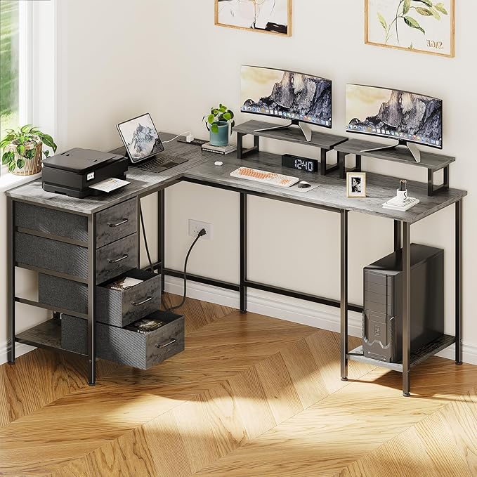 59 inch L Shaped Computer Desk - Image 9