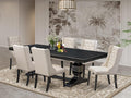 NKFO7-SBB-01-7-Piece Dining Set Consists of a Dining Table and 6 Cream Linen by LuxebyEastWestFurniture
