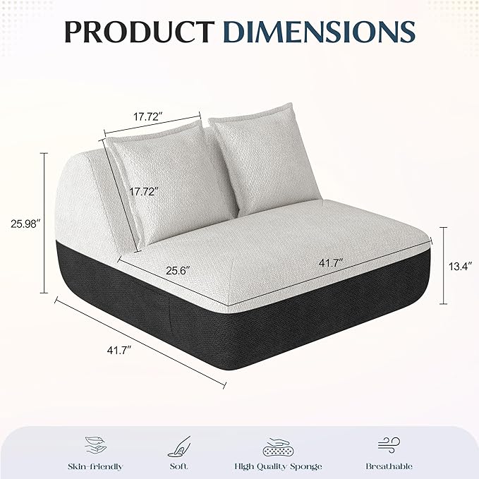 Hobestluk Small Sofa Couch Lounge Sofa Chair - Image 2