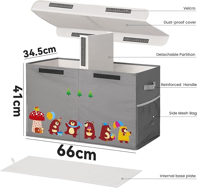 80L Large Toy Storage Box with Lid, Large Toy Box Chest - Image 3
