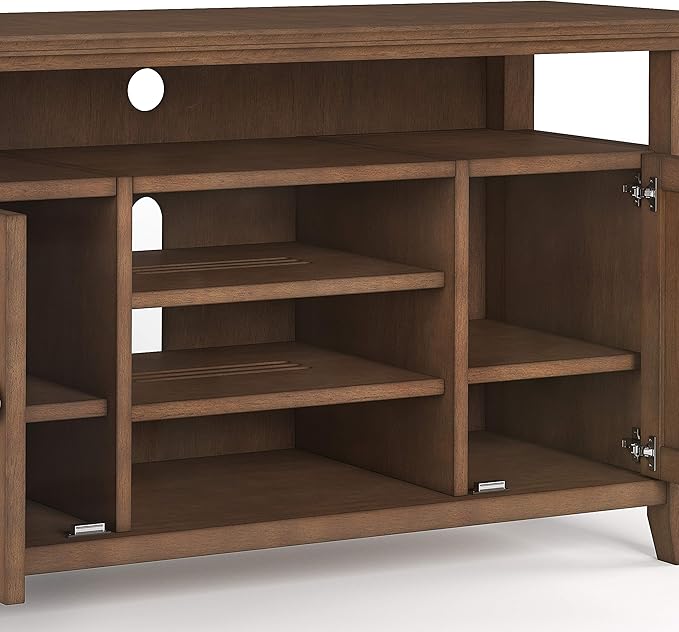 SIMPLIHOME Amherst 54-inch Wide Solid Wood TV Stand in Rustic Natural Aged Brown - Image 7