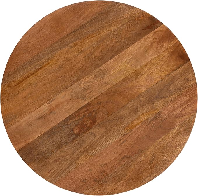 Kate and Laurel Kershaw Mid-Century Modern Round Coffee Table, Walnut Brown - Image 7