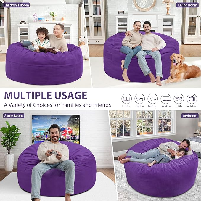 4FT Bean Bag Chair, Large Bean Bag Chairs - Image 4