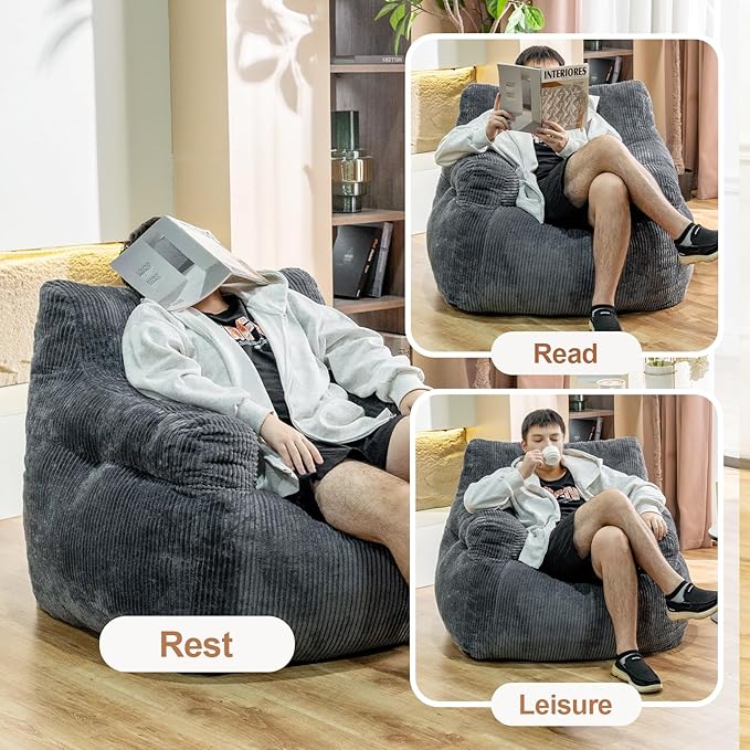 Giant Bean Bag Chair, Faux Fur Large Bean Bag Chair - Image 5