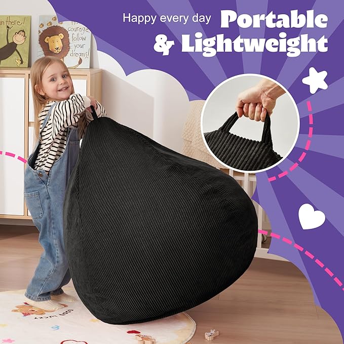 HABUTWAY 2 FT Bean Bag Chair, Giant Bean Bag Chairs, Big Bean Bags - Image 6