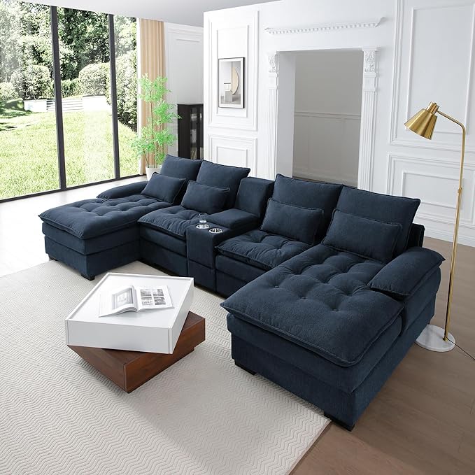 KEIKI 130" U-Shaped 6 seat Sofa by Unknown