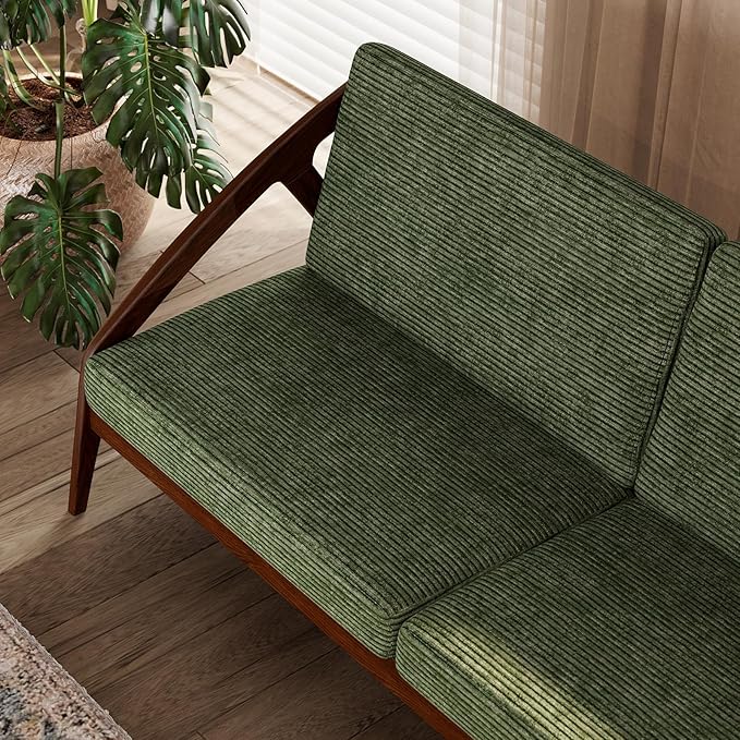 73.4" Solid Wood Upholstered Sofa, Comfortable Seat Cushion, Removable Cover - Image 6