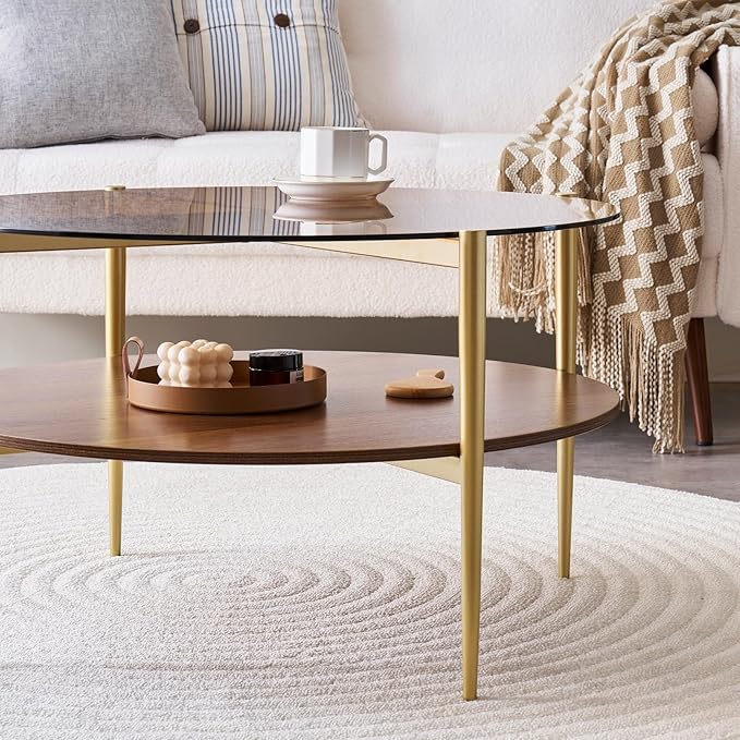 Round Coffee Table, Mid-Century Modern Design, D30 x H17, - Image 4