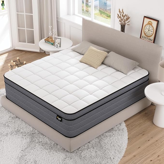 King Size Mattress-14 Inch King Mattress in a Box, Superior Hybrid Mattresses by AyeawoHybridMattress