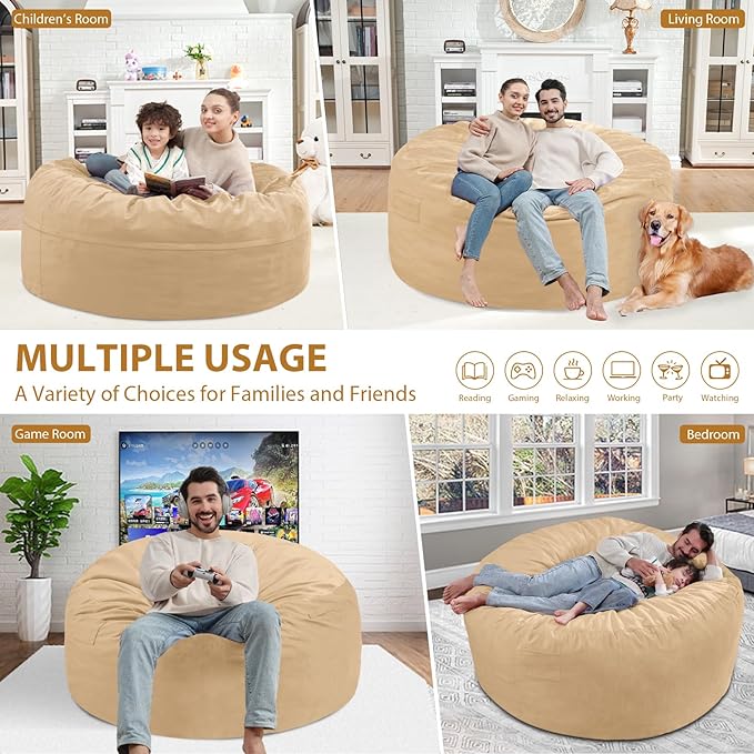 4FT Bean Bag Chair, Large Bean Bag Chairs - Image 4