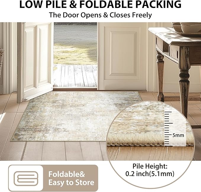Washable Area Rugs 9'x12' Non-Slip Modern Abstract Soft - Image 6