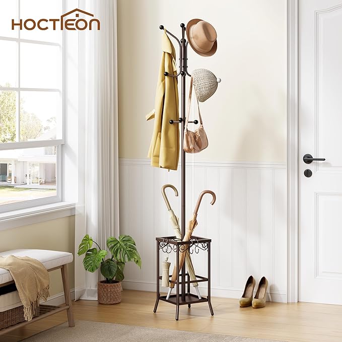 Hoctieon Coat Rack Freestanding, Coat Tree - Image 2