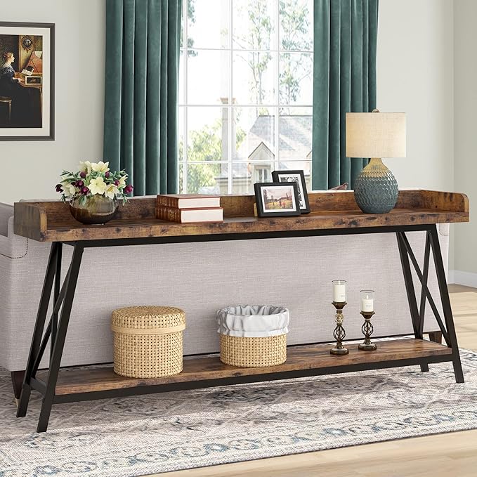 Tribesigns 70.9 inch Extra Long Console Table Behind Couch, Rustic Industrial by Tribesigns