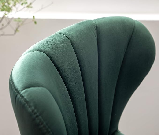 Roundhill Furniture Ellston Velvet Adjustable Swivel Barstools in Green - Image 9