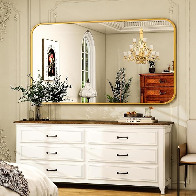 30 x 48 Inch Bathroom Mirror, Rounded Rectangular Vanity Mirror - Image 7